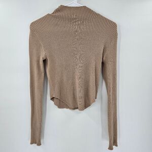 Fashion nova small long sleeve shirt tan cream